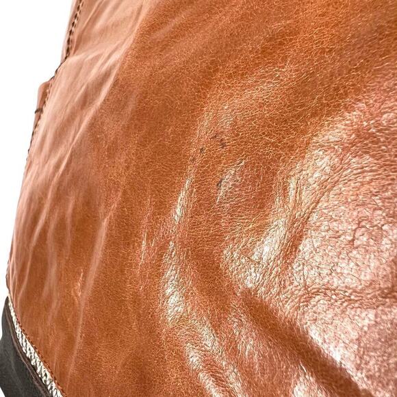 The Sak Landis Tote Handbag Genuine Leather in Caramel Brown - Picture 14 of 14